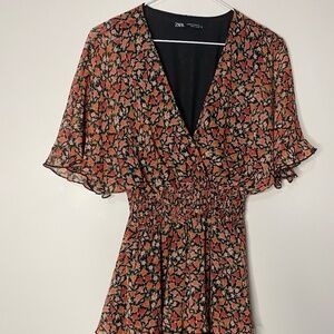 Zara floral print mini dress